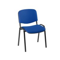 Iso chair with black epoxy structure and Baly (textile) upholstery in blue